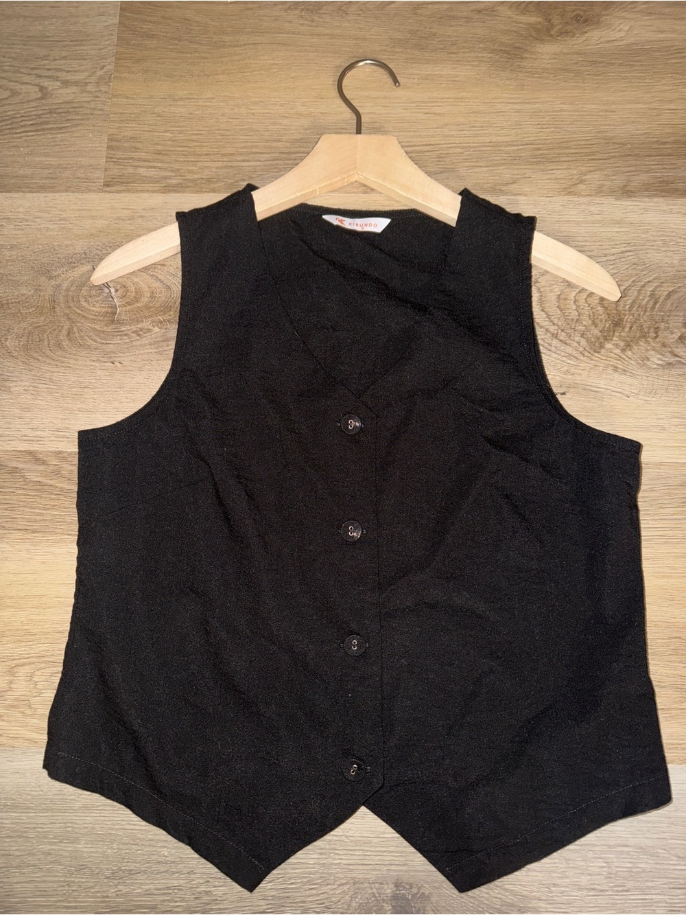 Classic Black Button-Front Women's Vest